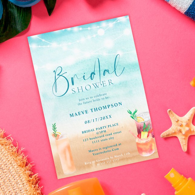 Invitation Chaîne de plage cocktails nuptiale (Créateur téléchargé)