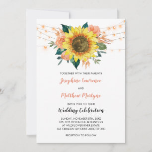 Invitation Chaîne de tournesol rustique Mariage floral