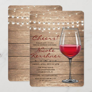 Invitation Chaîne de vin rustique éclaire l'invitation de la 