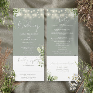 Invitation Chaîne éclaire le vert de la tige Florale tout en 