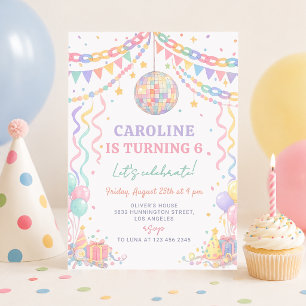 Invitation Chaîne en papier pastel boule disco fantaisiste An