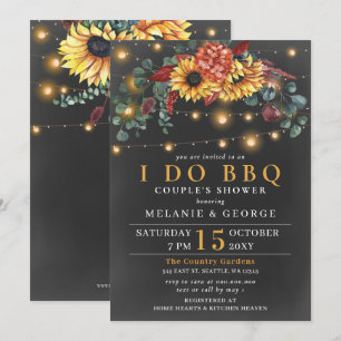 Invitation Chaîne Fleurs de soleil Je fais BBQ Couples Douche