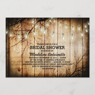 Invitation Chaîne Lights Arbre Vintage Barne Fête des mariées