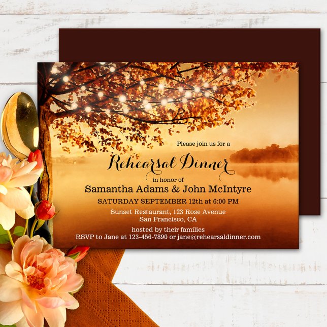 Invitation Chaîne Lights Automne Dîner de répétition Invitati (Créateur téléchargé)