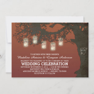 Invitation Chaîne Mason Jar Lights Mariage de l'arbre d'autom