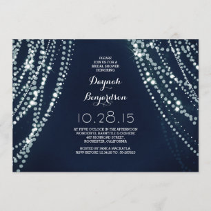 Invitation Chaîne romantique éclaire l'invitation de la douch