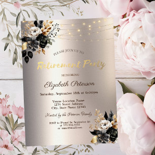 Invitation Chaîne Rose Noire Lumière Partie de retraite en iv