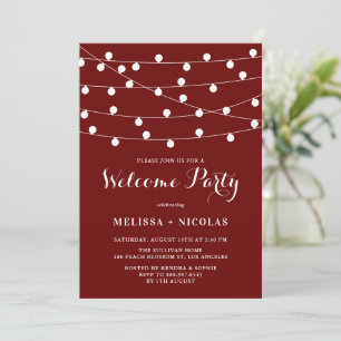 Invitation Chaîne Whimsical Lights Wedding shower rouge