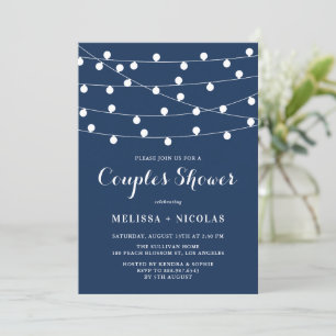 Invitation Chaîne Whimsical Lumières Marine Couples Bleus Dou