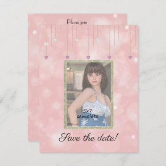 Invitation Chaînes de diamants scintillent douce photo de 16 