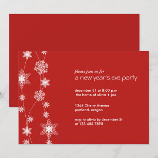 Invitation Chaînes de flocon de neige - Nouvel An / Fête de N