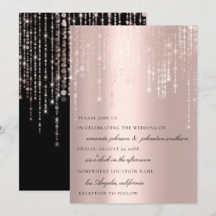 Invitation Chaînes de Rose mariage Monogram Blush