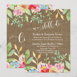 Invitation Chaînes Lace Burlap Nous Faisons Encore Anniversai