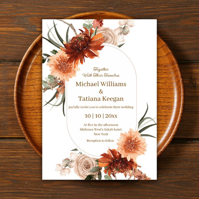 Invitation chaise d'aquarelle design mariage en terre cuite f (Créateur téléchargé)