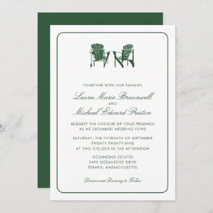 Invitation Chaise Hunter Green Adirondack Mariage
