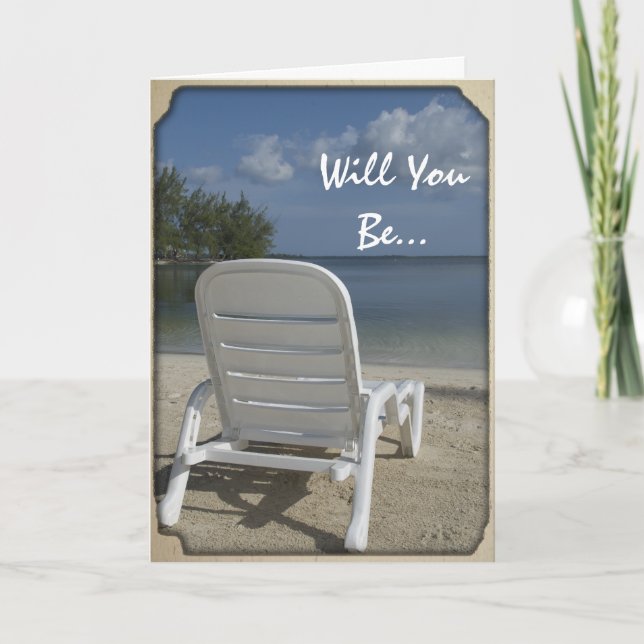 Invitation Chaise longue de plage vous serez ma demoiselle (Devant)
