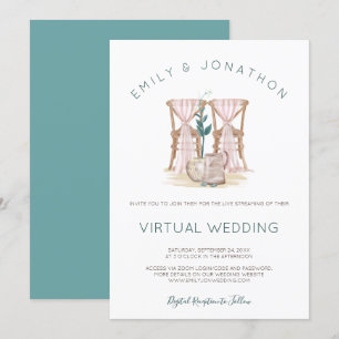 Invitation Chaises Rustiques Boho Blue Eucalyptus Mariage vir