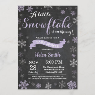 Invitation Chalet de Baby shower d'hiver pour les flocons de 