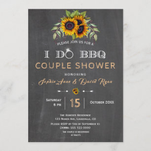 Invitation Chalet de tournesol rustique I DO BBQ