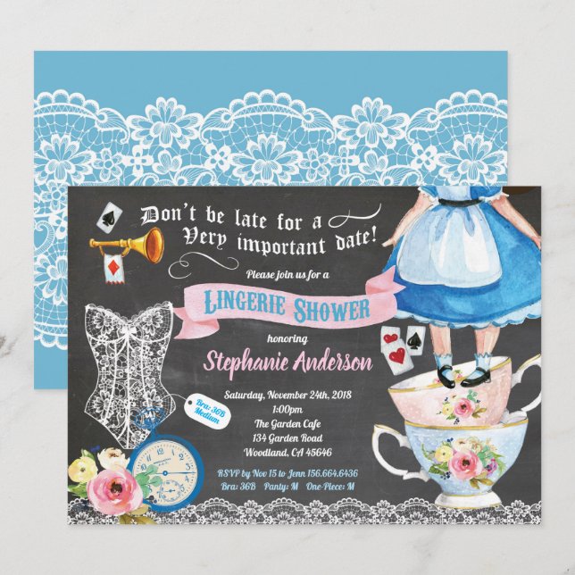 Invitation Chalet douche nuptiale Wonderland lingerie (Devant / Derrière)