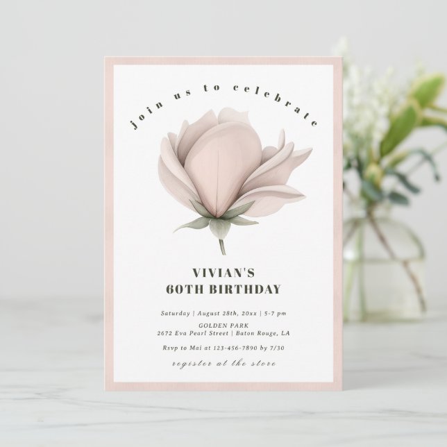 Invitation Chaleur d'hiver Floral 60e anniversaire (Debout devant)