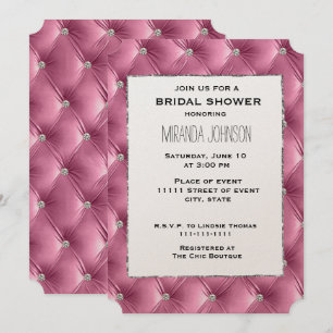 Invitation Chaleureux Rose Faux Velvet Fête des mariées
