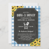 Chalk Blue En vichy Sunflower Garçon Baby-Q Douche