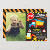 Chalk Construction Anniversaire Camion garçon avec