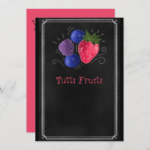 Invitation Chalk fraise en tableau noir Tuti fruiti