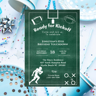 Invitation Chalkboard 10e anniversaire de la fête de football