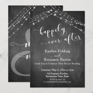 Invitation Chalkboard allume la calligraphie Joyeusement aprè