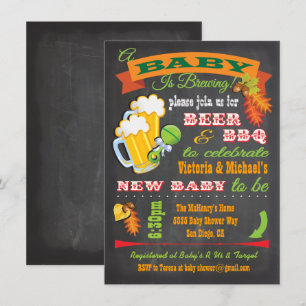 Invitation Chalkboard Autumn Baby est en train de brasser du