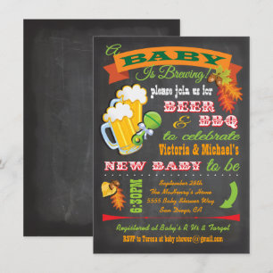 Invitation Chalkboard Autumn Baby est en train de brasser du