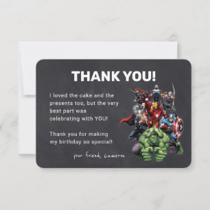 Invitation Chalkboard Avengers Anniversaire Merci
