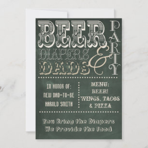 Invitation Chalkboard Bières Diapositives et Baby shower de p