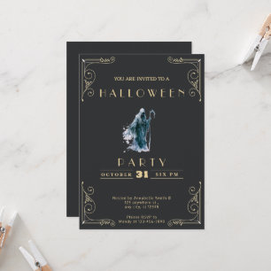 Invitation Chalkboard Black & Gold Griaper Halloween