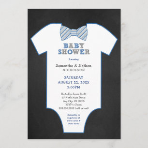 Invitation Chalkboard Bow Cravate Sous-shirt garçon Baby Spri