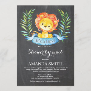 Invitation Chalkboard Boy Lion Baby shower par Mail Invitatio