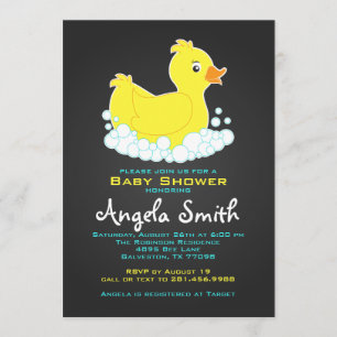 Invitation Chalkboard Caoutchouc Baby shower