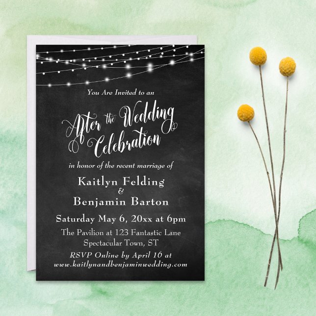 Invitation Chalkboard Chaîne éclaire après la fête du Mariage (Créateur téléchargé)