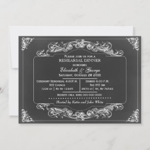 Invitation Chalkboard Elegant défilé répétition dîner invitat