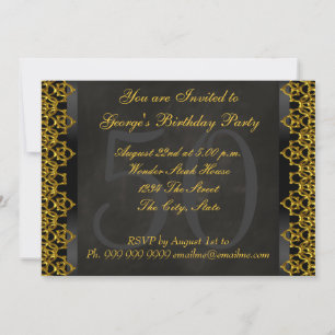 Invitation Chalkboard et Gold 50th Birthday Party Chalkboard