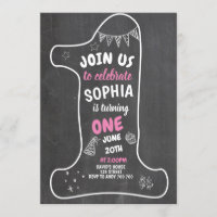 Chalkboard Girl 1er Anniversaire Chalk Numéro Un