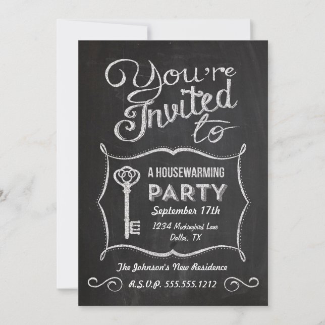 Invitation Chalkboard House (Devant)
