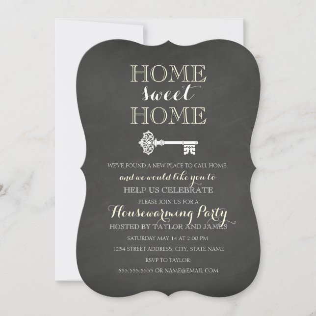Invitation Chalkboard Key (Devant)
