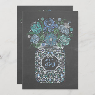 Invitation Chalkboard Lacy Mason Baby shower C'est un garçon