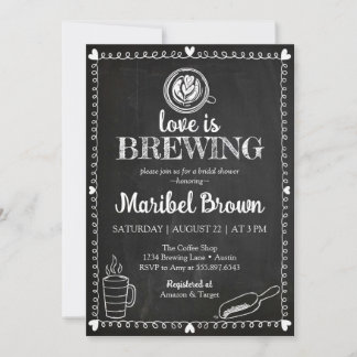 Invitation Chalkboard L'amour brasse Fête des mariées Café