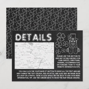 Invitation Chalkboard Leprechaun St Patrick's Day Detail Card