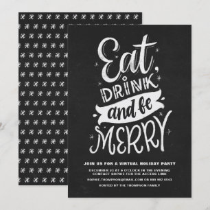 Invitation Chalkboard Mangez un verre et soyez joyeux Vacance