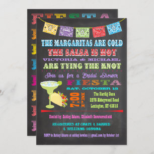 Invitation Chalkboard Mexicaine Fiesta Couples Douche